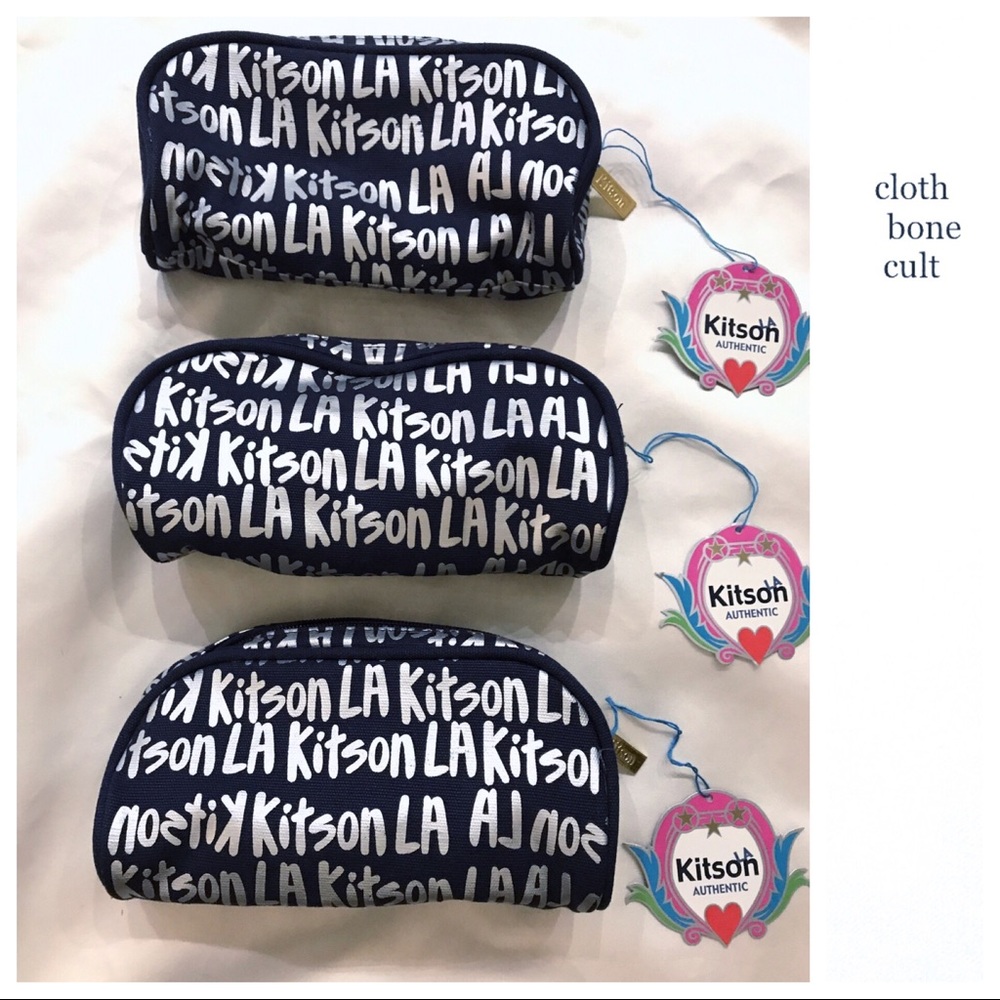 ✨NWT✨ KITSON Los Angeles Zipper MAKE-UP BAG (blue)